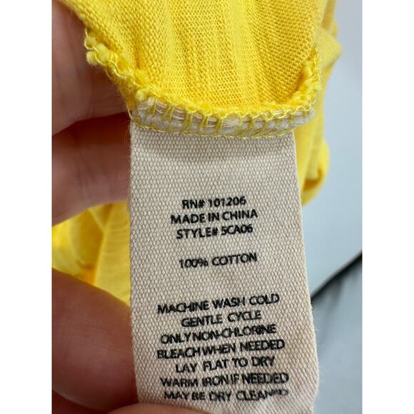 Soft Surrounding Women Yellow Button Front Tunic Size 2X Artsy Cotton Sleeveless - Picture 7 of 8